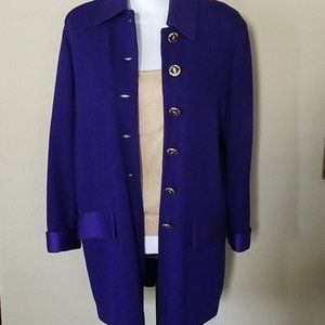 St. John Collection knit blazer small purple